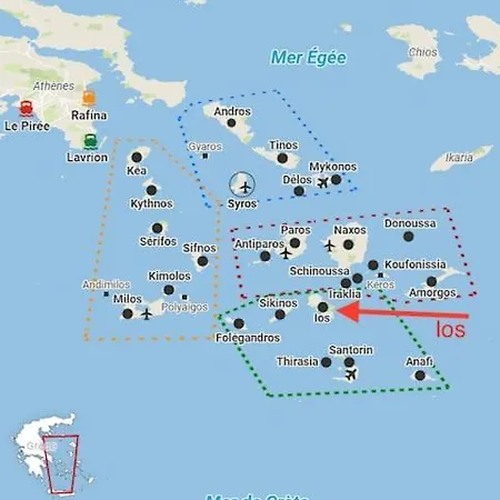 Villa Surplombant Le Port D'ios, Cyclades Grecques Chora (Ios)